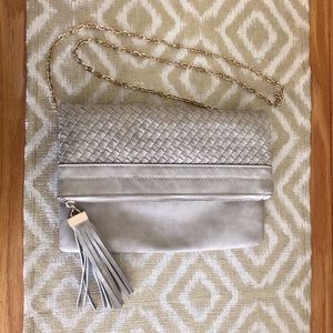 Urban Expressions Gray Chained Crossbody Purse
